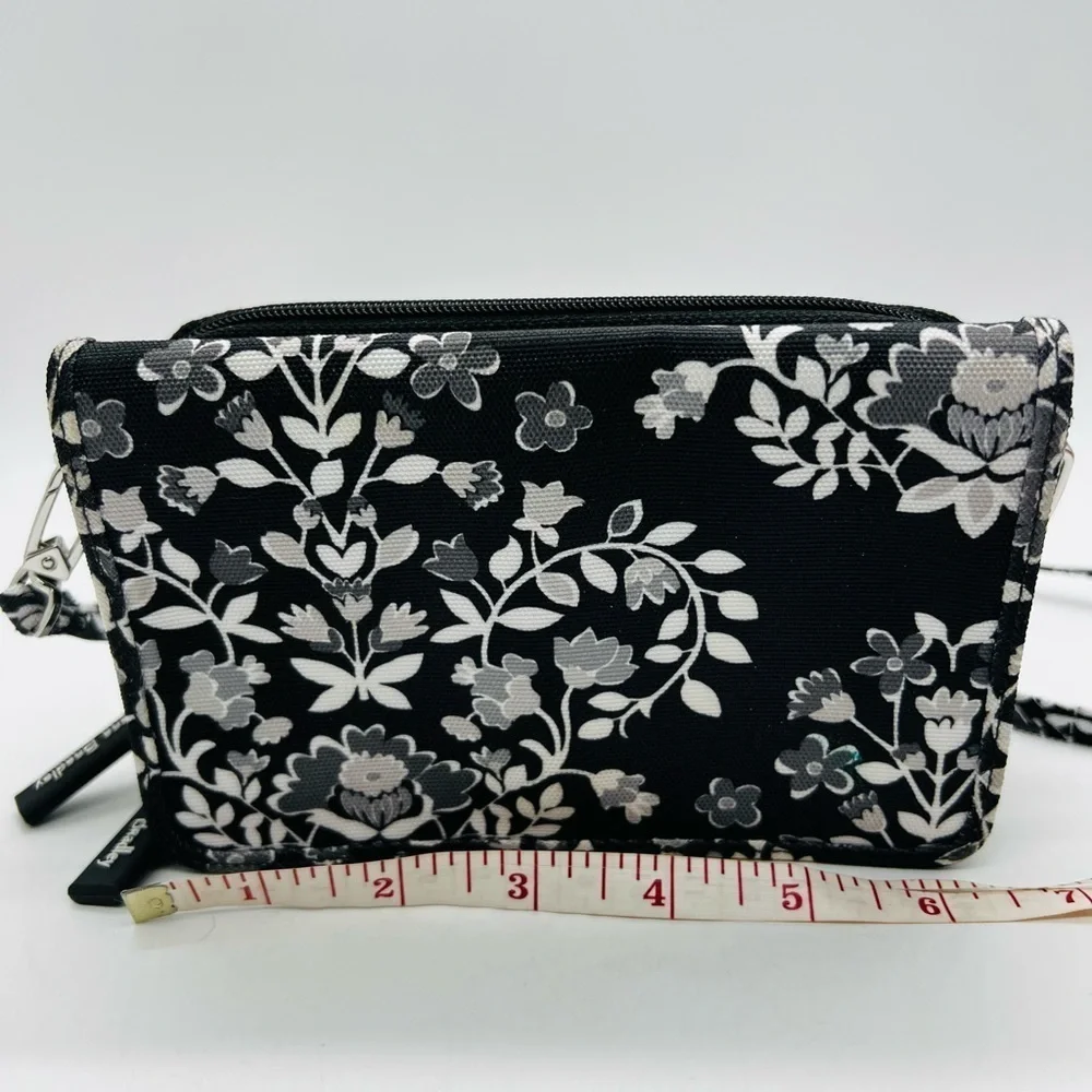 Vera Bradley Floral Black and White Women's Crossbody or wristlet Bag NWOT